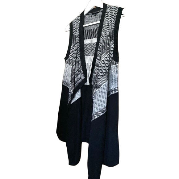 BANANA REPUBLIC Cardigan Sweater Open Front Sleeveless Long Women XS S Black - Picture 3 of 10